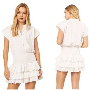 MISA Eloisa Ruched Ruffle Dress